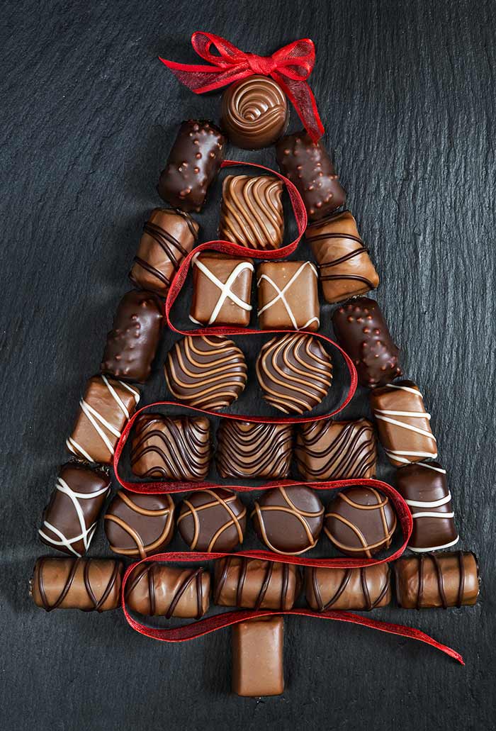 Chocolate Christmas Tree laying on surface